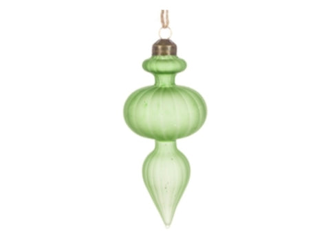 Green finial bauble